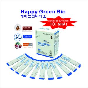 HAPPY GREEN BIO Men Vi Sinh tăng sức Đề Kháng – tốt cho Đường Ruột và bảo vệ Sức Khỏe xuất xứ Hàn Quốc (hộp 30 gói x 2.5g)